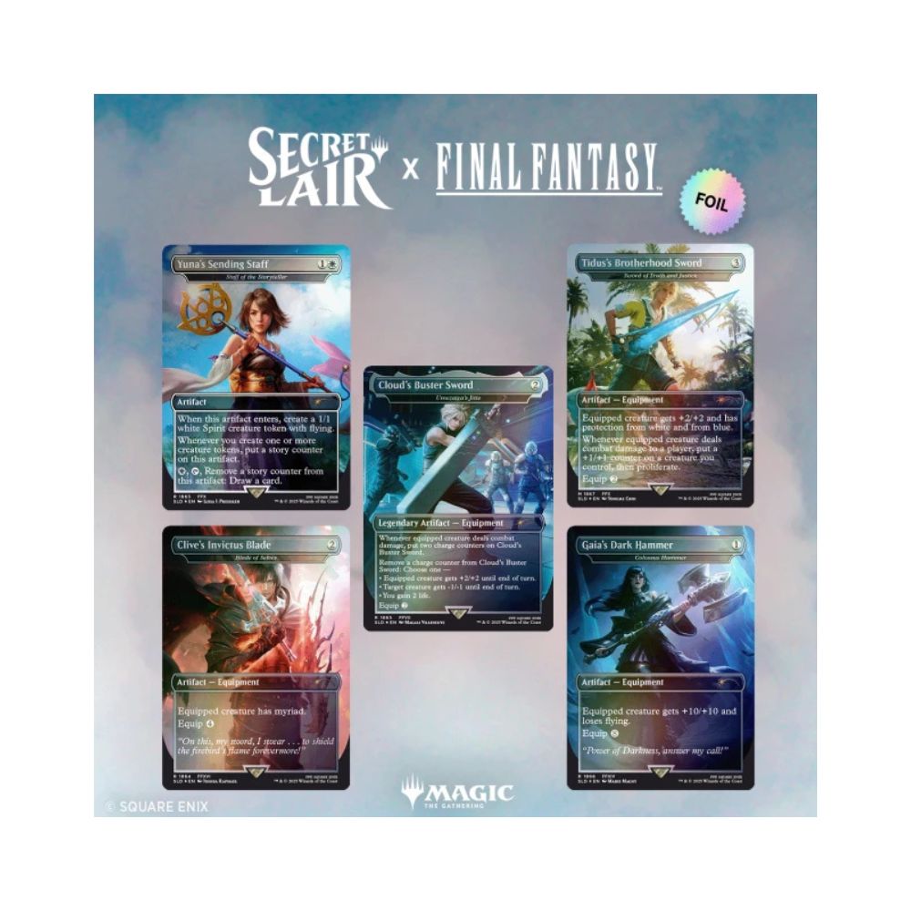 MTG Secret Lair: Final Fantasy Weapons Rainbow Foil Edition MTG Secret Lair: Final Fantasy Weapons Rainbow Foil Edition