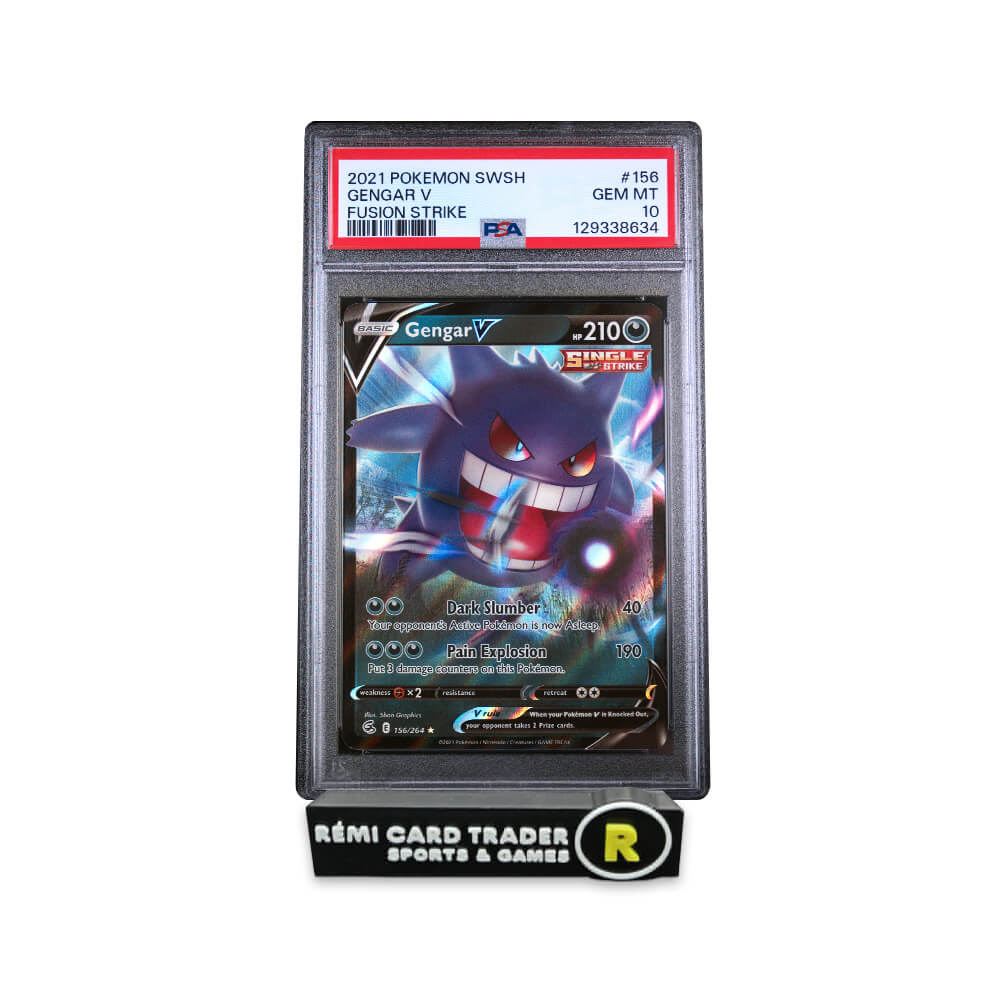 POKMON 2021 GENGAR V (FUSION STRIKE) #156 PSA GEM MT 10 POKMON 2021 GENGAR V (FUSION STRIKE) #156 PSA GEM MT 10