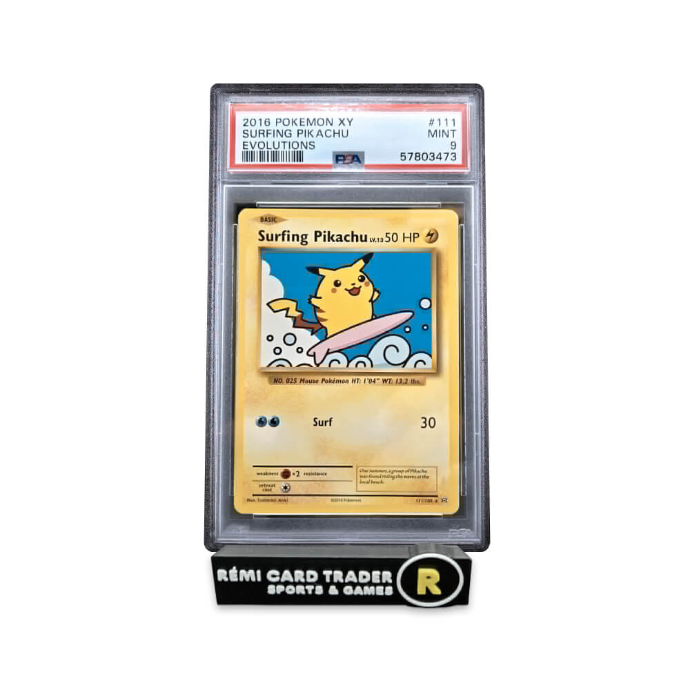 POKÉMON 2016 SURFING PIKACHU (XY EVOLUTIONS) #111 PSA MINT 9