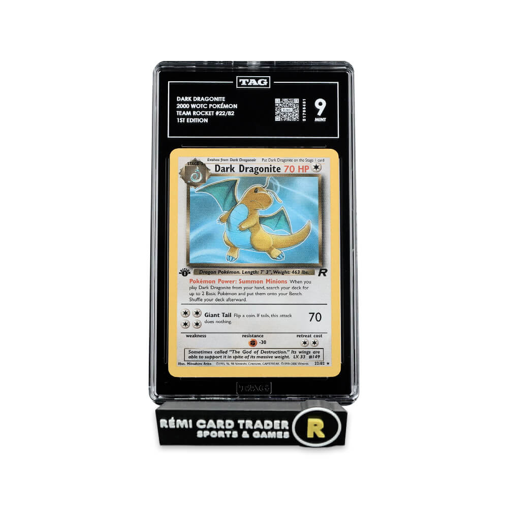 POKÉMON 2000 DARK DRAGONITE (TEAM ROCKET 1ST EDITION) #22 TAG MINT 9