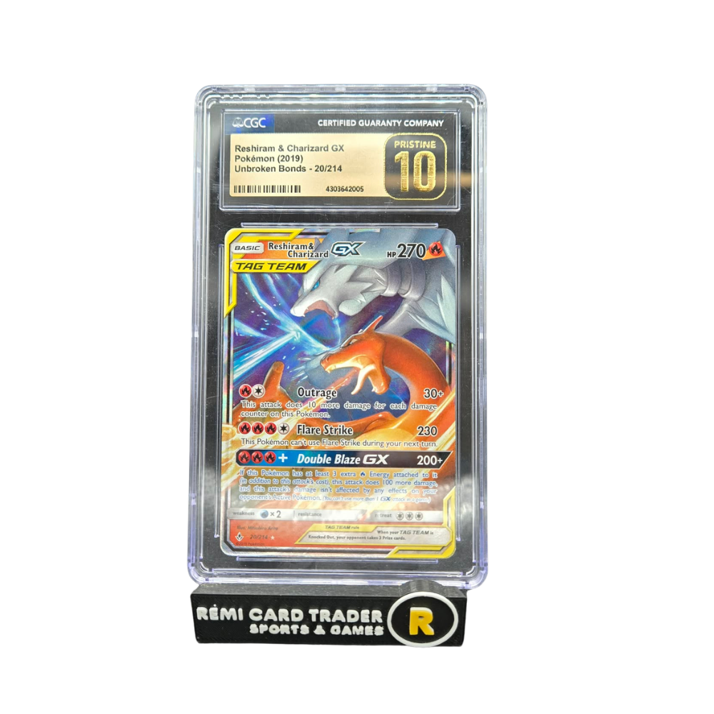 pokemon card tag team charizard and reshiram Reshiram & Charizard GX 2019 Pokemon Double Blaze Japanese Ultra Rare #007 PSA Authenticated 10 Card main image 0