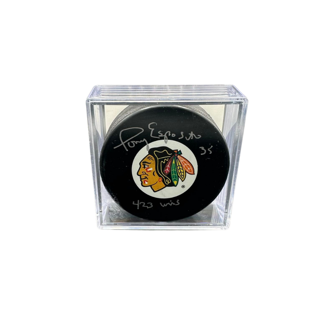 Rondelle Autographiée Des Blackhawks De Chicago - Tony Esposito