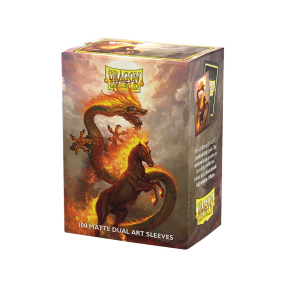 Dragon Shield - Dual Art Size Sleeves - Matte Fire Horse - 100ct