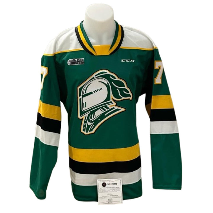 Chandail Officiel Autographié CCM - Easton Cowan london knights vert