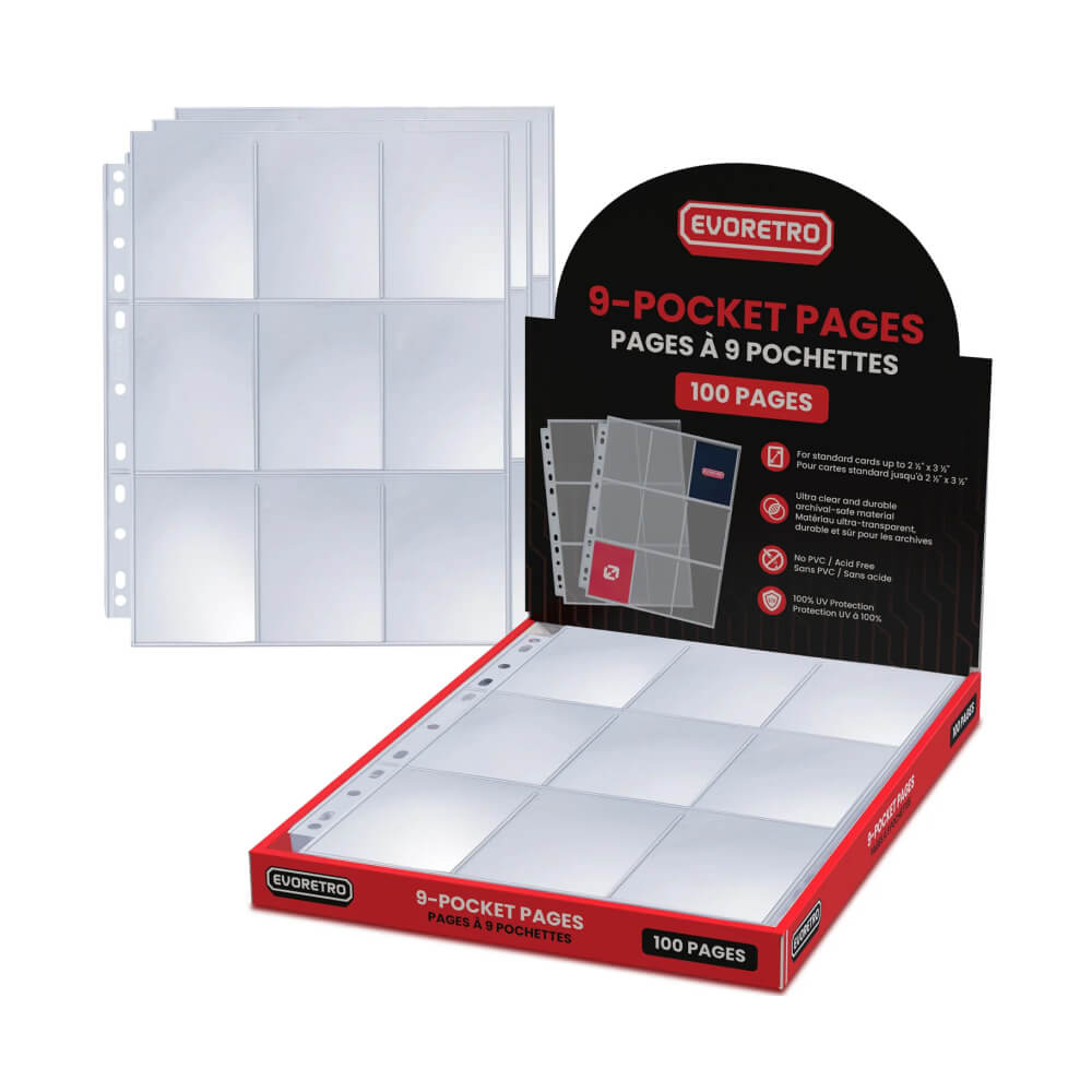 EVORETRO 9-pocket binder page for trading cards (100 sheets)