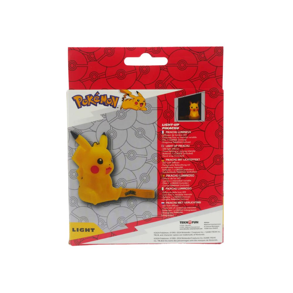 Pokémon Figurine Lumineuse Pikachu Assis Avec Dragonne