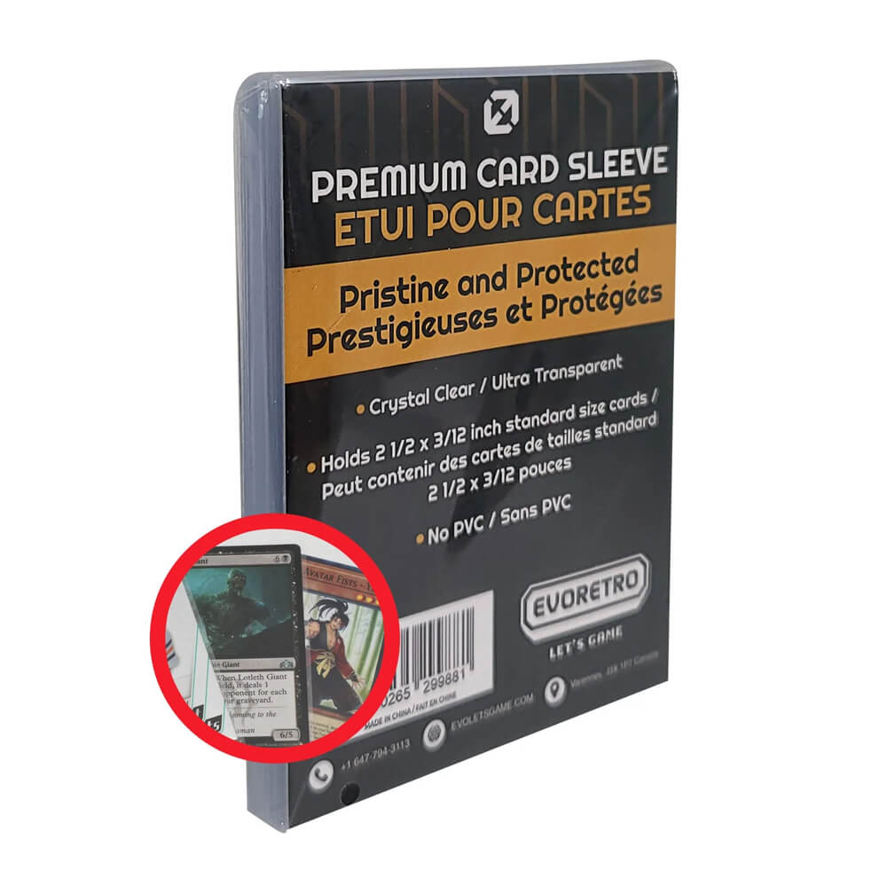 Sleeves premium EVORETRO pour cartes standard (paquet de 100)
