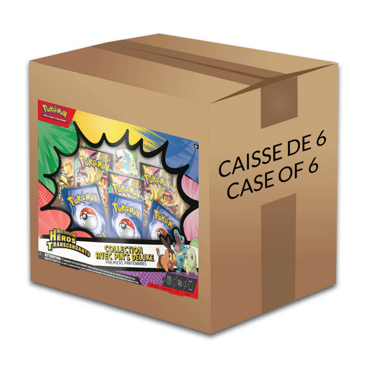 (French) Pokémon - Méga-Évolution - Héros Transcendants - Coffret Pin's Deluxe Premiers Partenaires