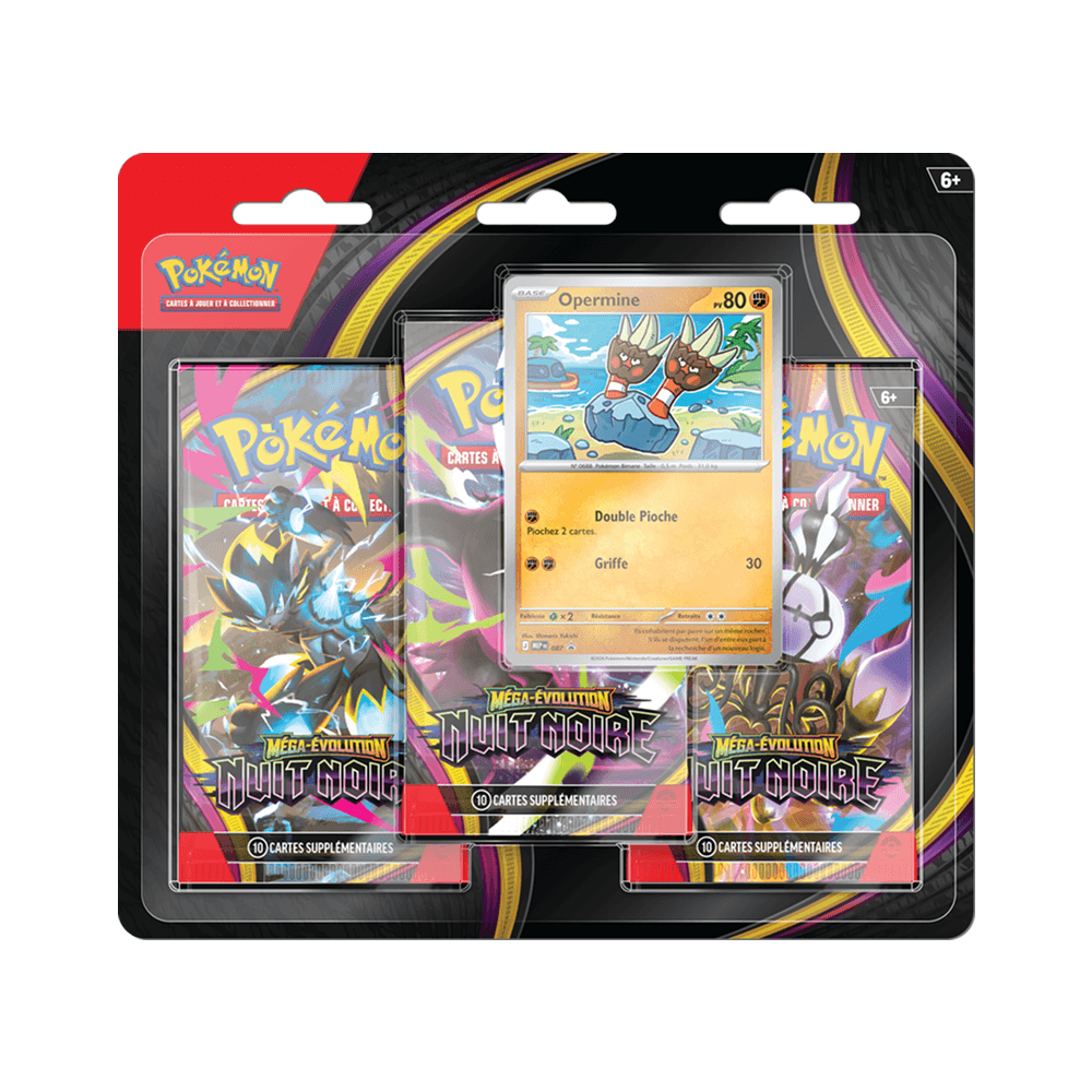 (Français) Pokémon - Méga Évolution Nuit Noire - 3 Pack Blister