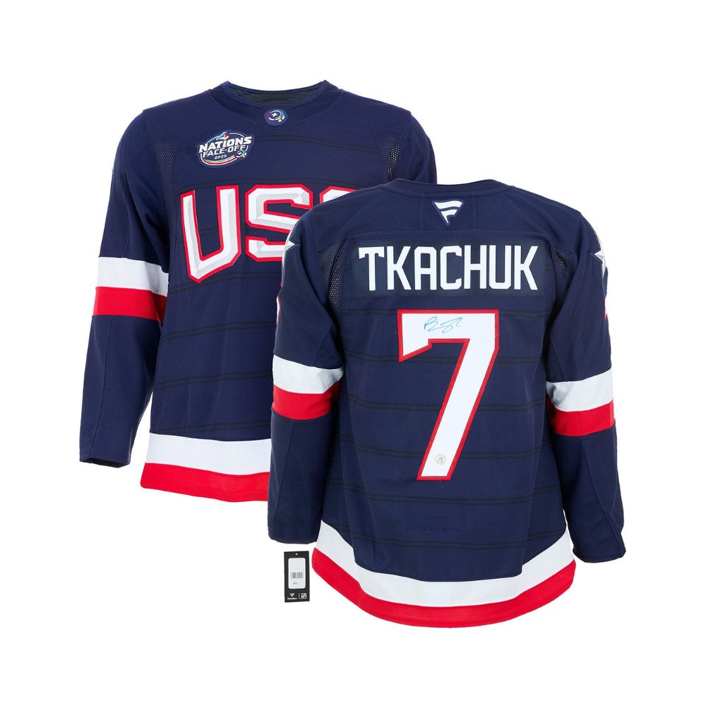 Chandail Officiel Autographié Fanatics Team USA - Brady Tkachuk