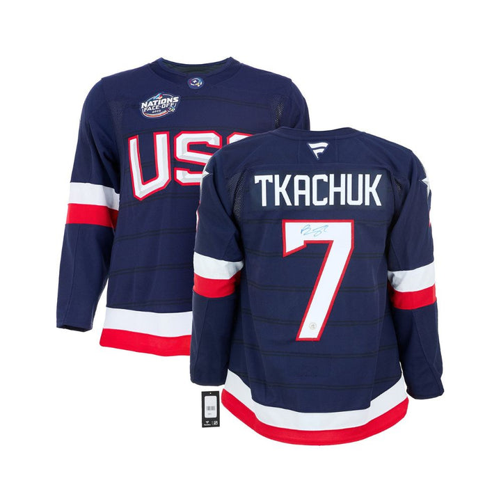 Chandail Officiel Autographié Fanatics Team USA - Brady Tkachuk