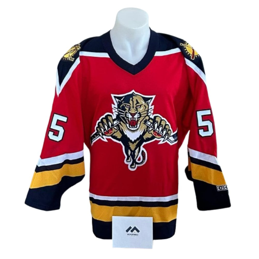 Chandail Officiel Autographié CCM - Ed Jovanovski rouge avec inscription