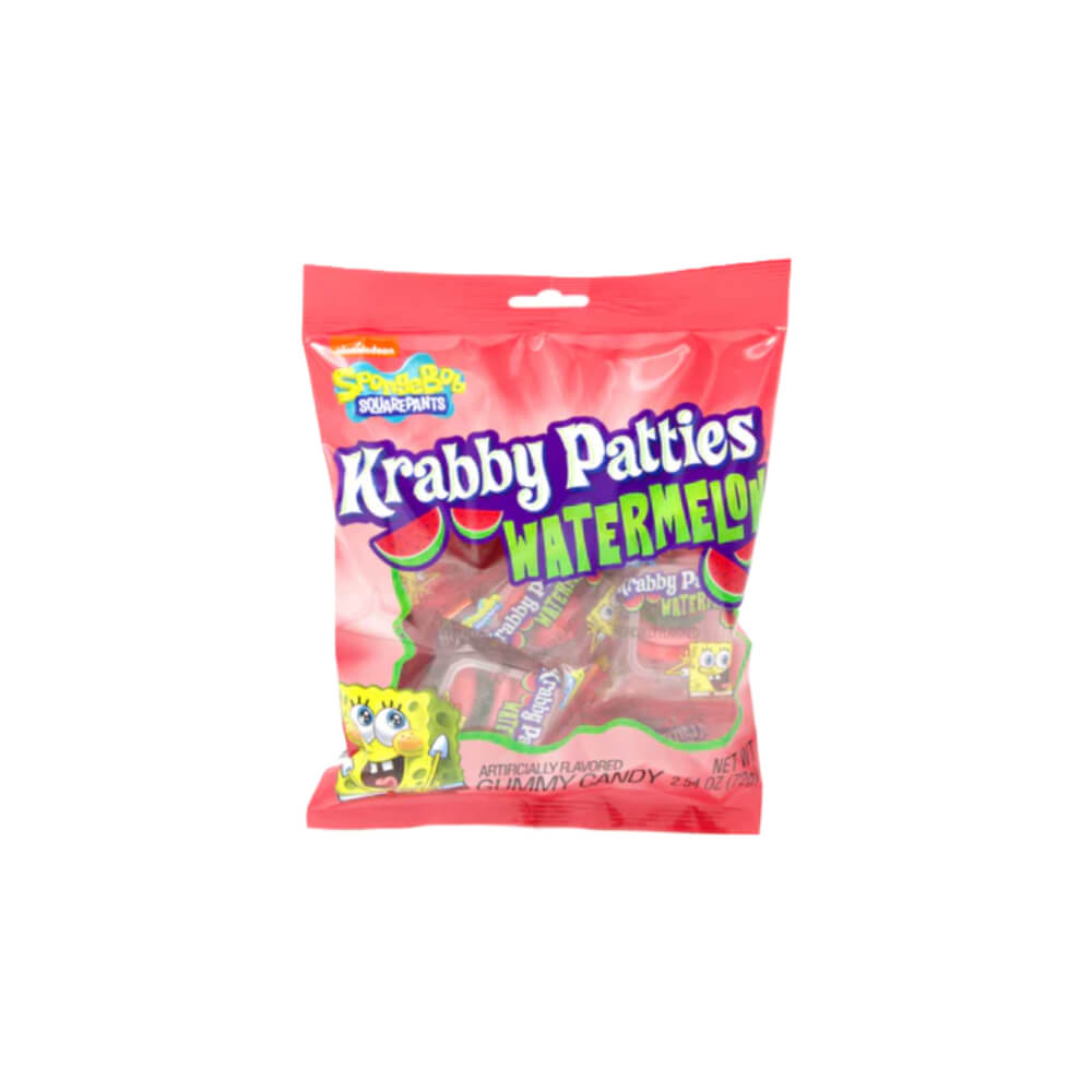 Spongebob Squarepants Gummy Krabby Patties Watermelon Peg Bag
