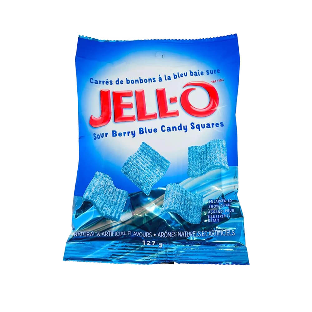Jell-O Sour Berry Blue Candy Squares