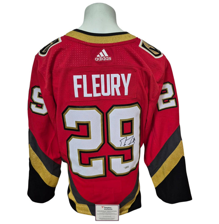 Chandail officiel Adidas signé - Marc-André Fleury 3e chandail rouge Fanatics coa