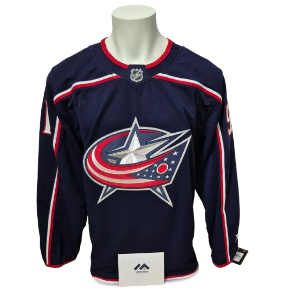 Chandail Officiel Autographié Fanatics Premium - Kent Johnson bleu