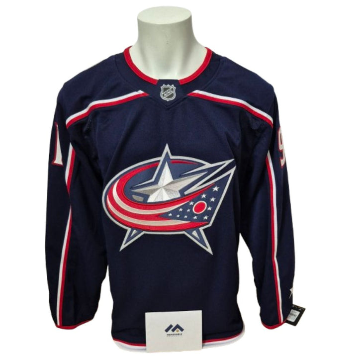 Chandail Officiel Autographié Fanatics Premium - Kent Johnson bleu