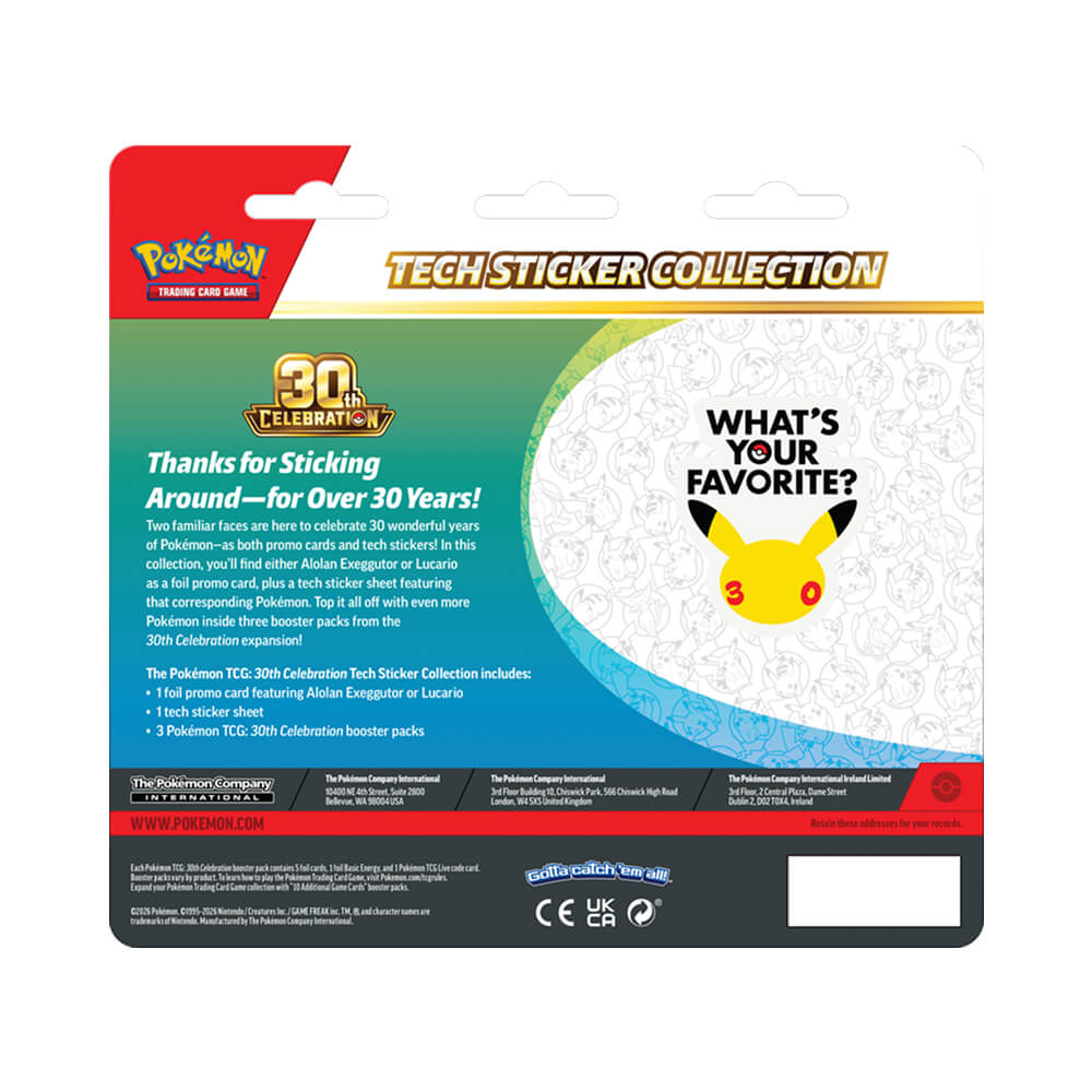 Pokémon - 30th Celebration - Tech Sticker Collection