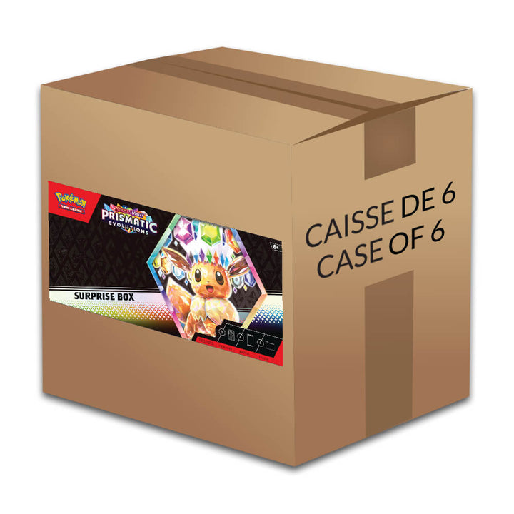 Pokémon Scarlet & Violet Prismatic Evolutions Surprise Box - Sealed Case of 6