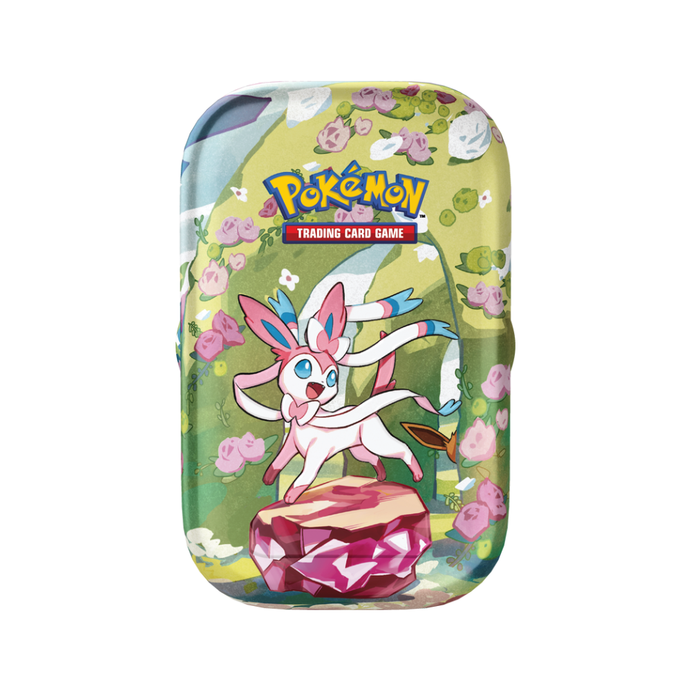 Pokémon Scarlet & Violet Prismatic Evolutions Mini Tin Display