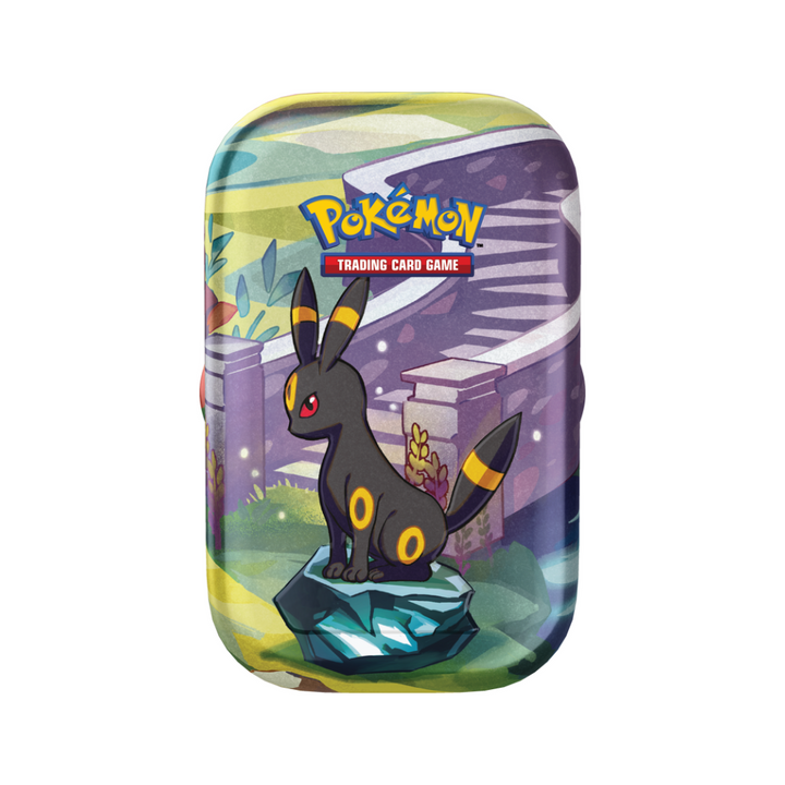 Pokémon Scarlet & Violet Prismatic Evolutions Mini Tin Display