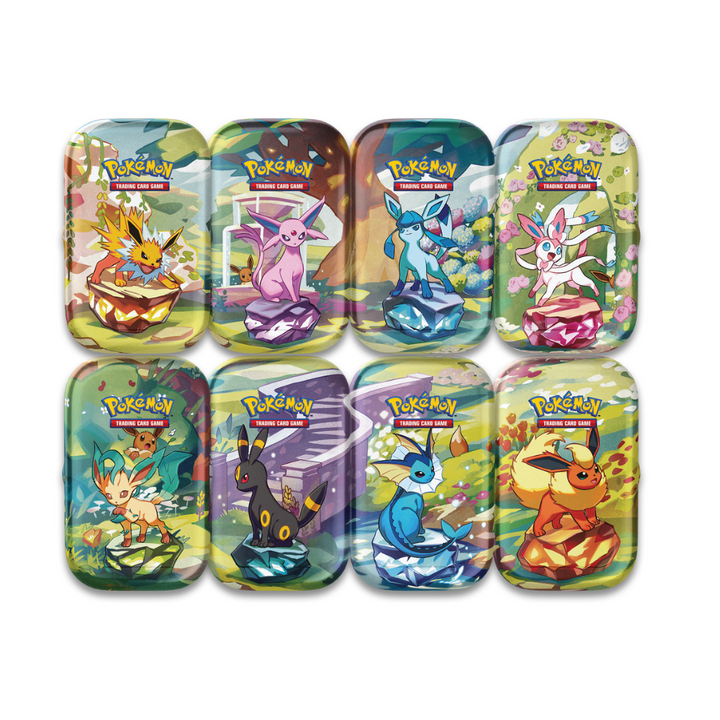 Pokémon Scarlet & Violet Prismatic Evolutions Mini Tin Display