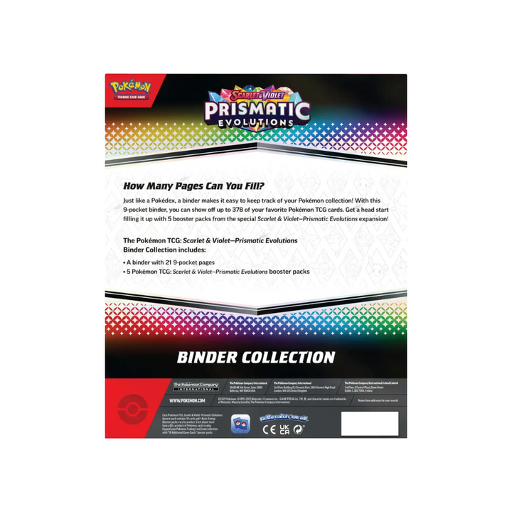 how many cards can the prismatic binder hold Pokémon Scarlet & Violet Prismatic Evolutions Binder Collection