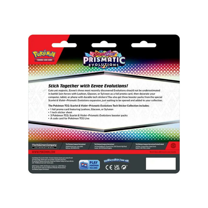 Pokémon Scarlet & Violet Prismatic Evolutions Tech Sticker Collection