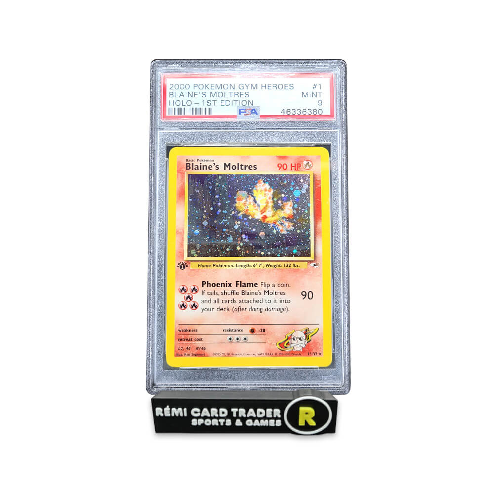 POKÉMON 2000 BLAINE'S MOLTRES (GYM HEROES 1ST EDITION) #1 PSA MINT 9