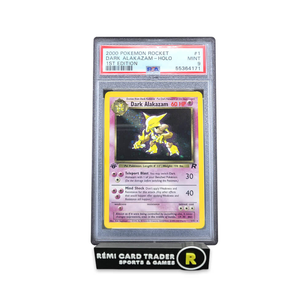 POKÉMON 2000 DARK ALAKAZAM (TEAM ROCKET 1ST EDITION) #1 PSA MINT 9