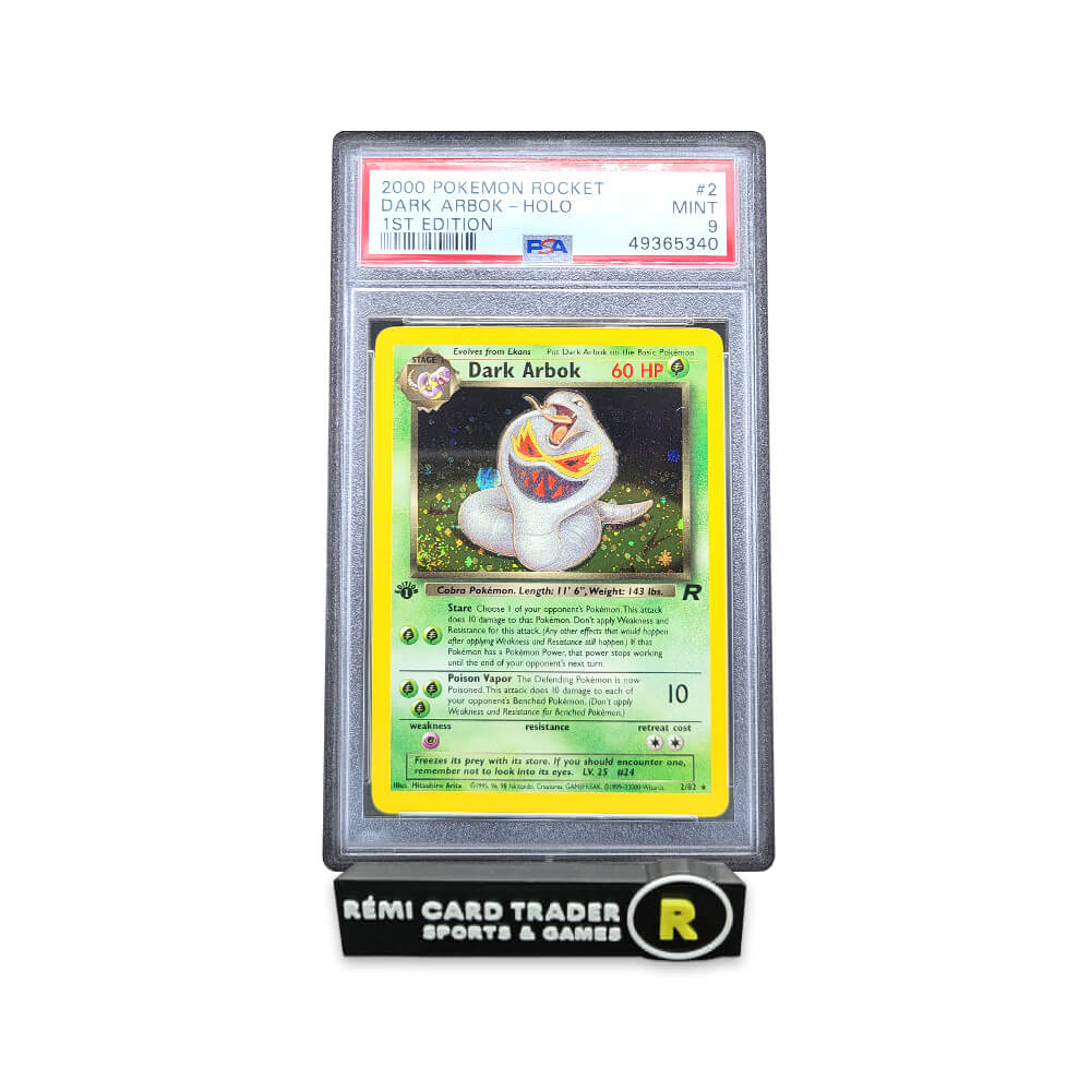 POKÉMON 2000 DARK ARBOK (TEAM ROCKET 1ST EDITION) #2 PSA MINT 9