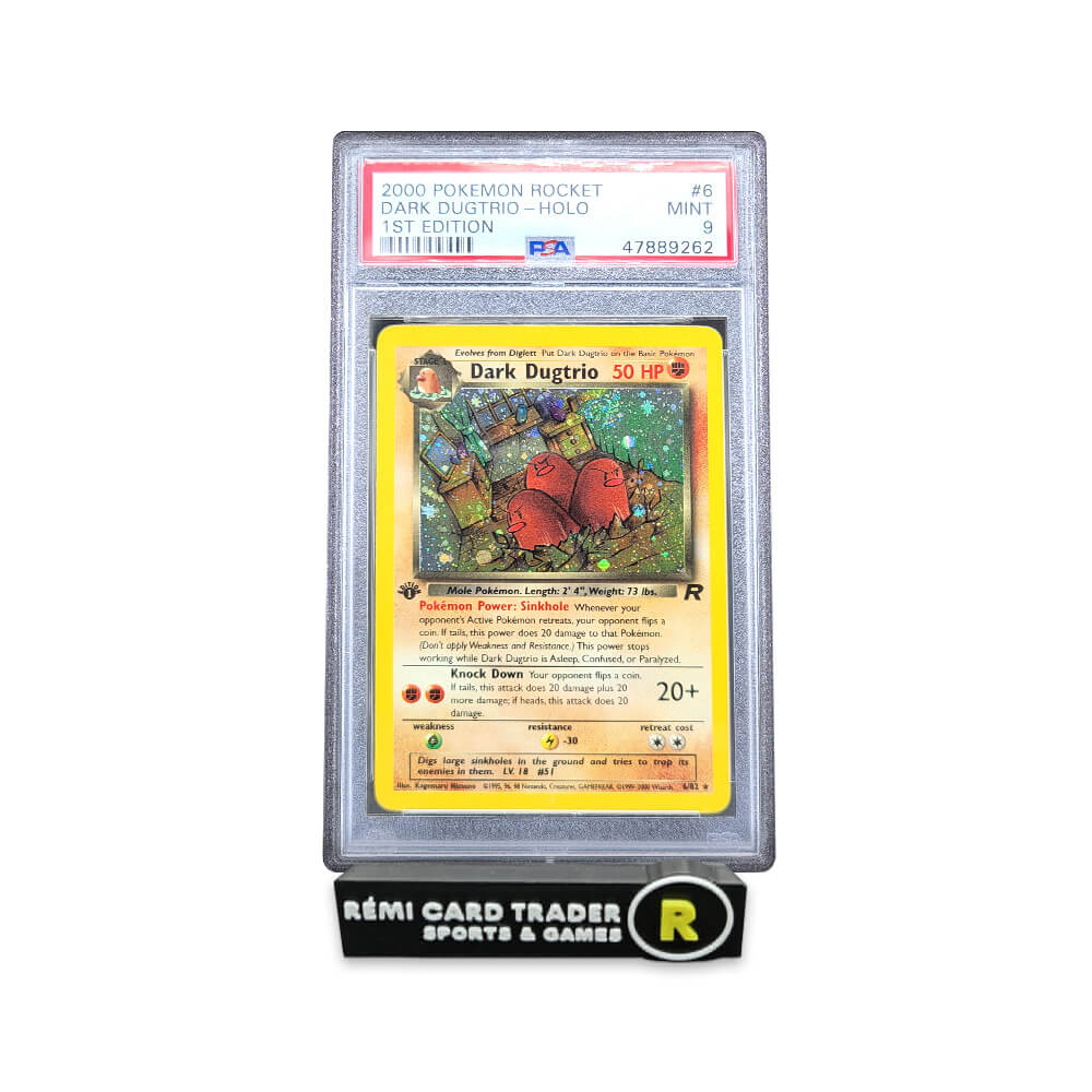 POKÉMON 2000 DARK DUGTRIO (TEAM ROCKET 1ST EDITION) #6 PSA MINT 9