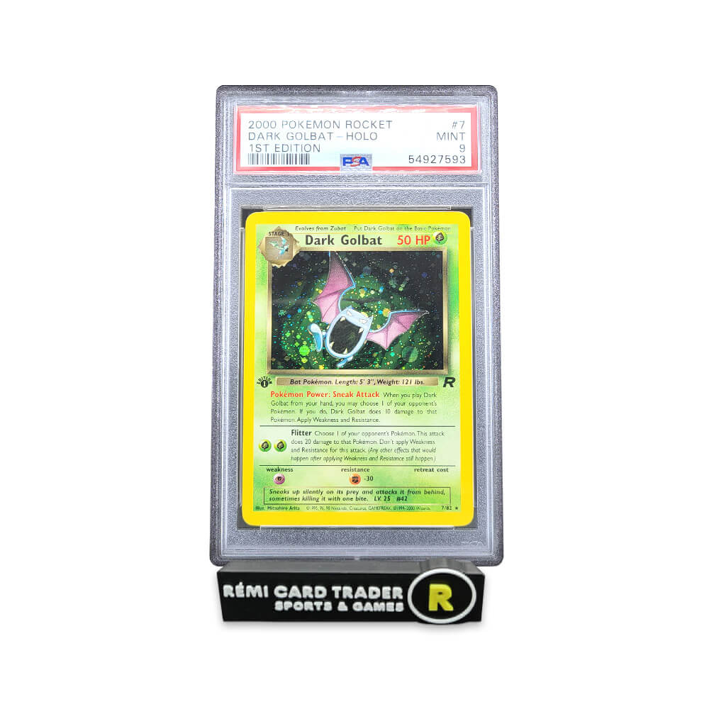 POKÉMON 2000 DARK GOLBAT (TEAM ROCKET 1ST EDITION) #7 PSA MINT 9