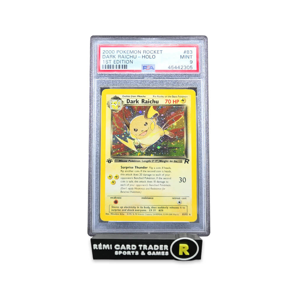 POKÉMON 2000 DARK RAICHU (TEAM ROCKET 1ST EDITION) #83 PSA MINT 9