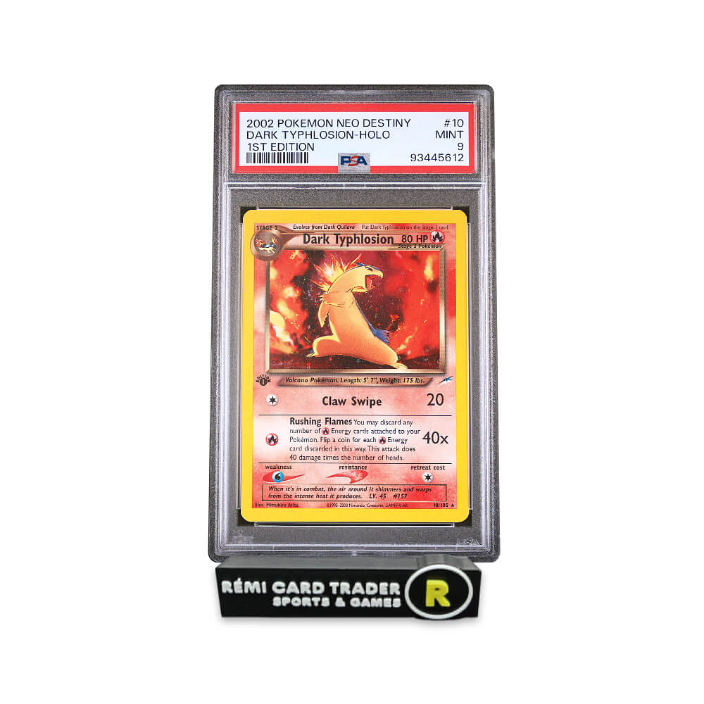 POKÉMON 2002 DARK TYPHLOSION (NEO DESTINY 1ST EDITION) #10 PSA MINT 9