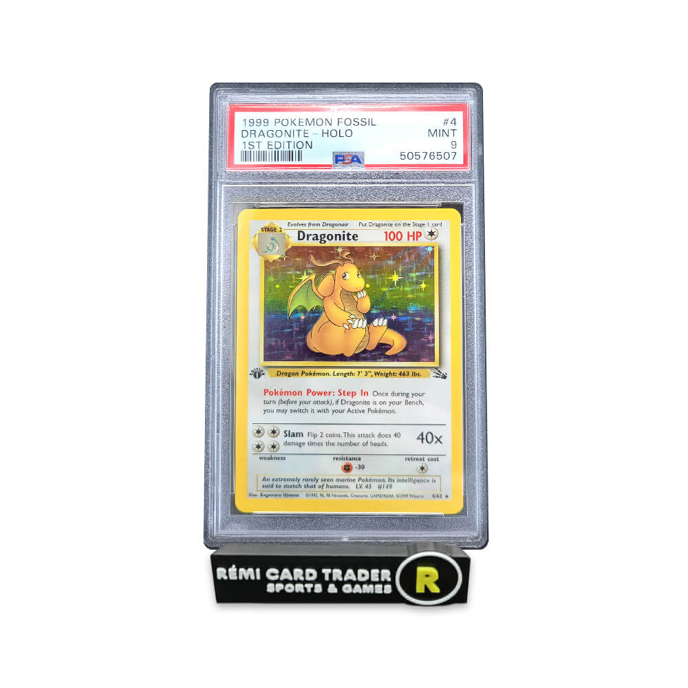 POKÉMON 1999 DRAGONITE (FOSSIL 1ST EDITION) #4 PSA MINT 9