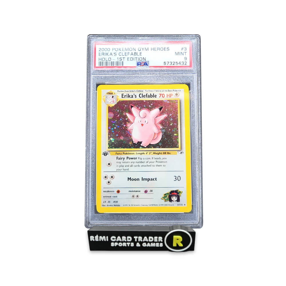 POKÉMON 2000 ERIKA'S CLEFABLE (GYM HEROES 1ST EDITION) #3 PSA MINT 9