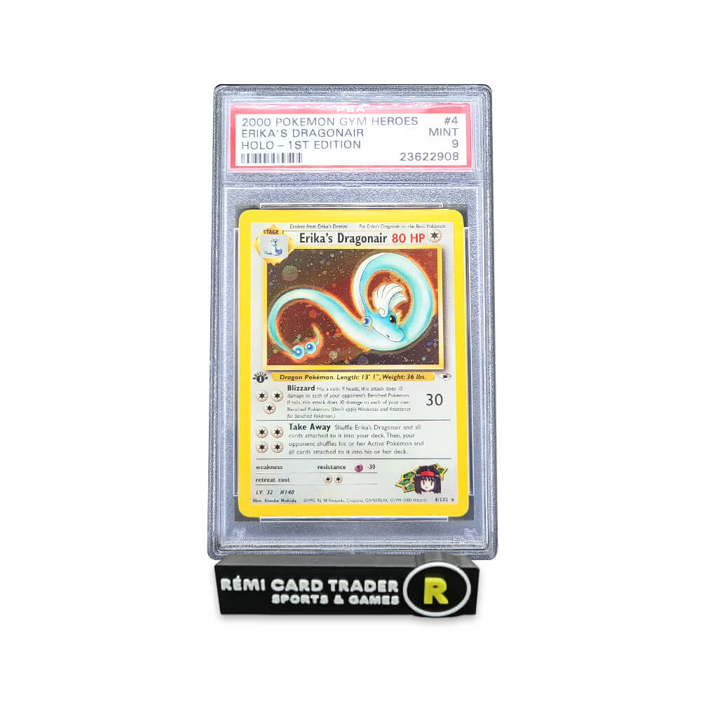 POKÉMON 2000 ERIKA'S DRAGONAIR (GYM HEROES 1ST EDITION) #4 PSA MINT 9