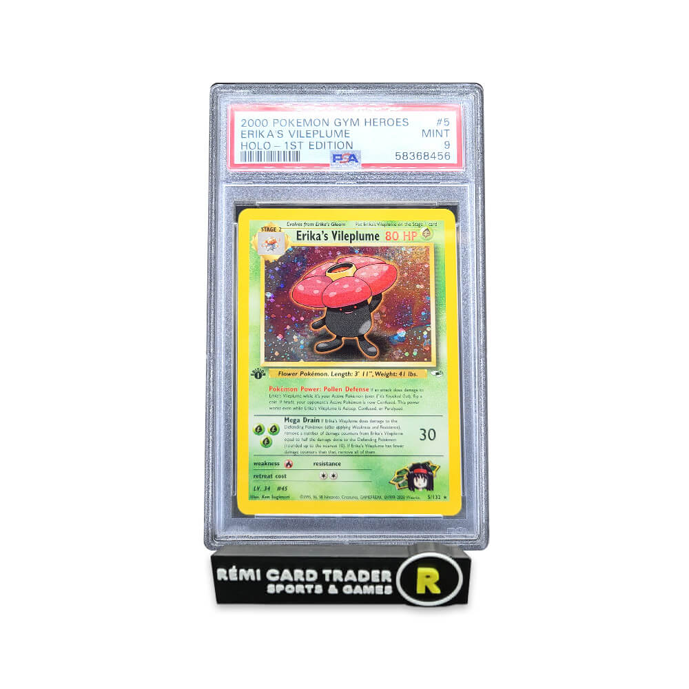 POKÉMON 2000 ERIKA'S VILEPLUME (GYM HEROES 1ST EDITION) #5 PSA MINT 9
