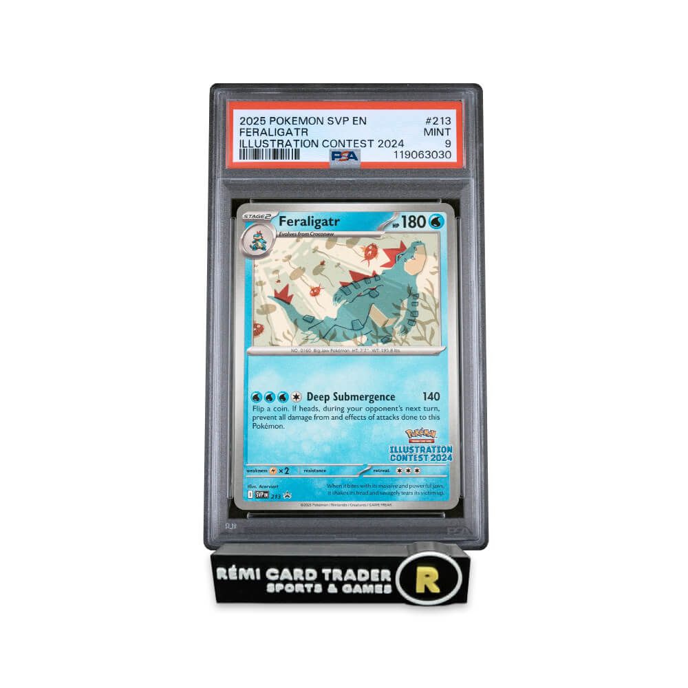 POKÉMON 2025 FERALIGATR (ILLUSTRATION CONTEST 2024) #213 PSA MINT 9