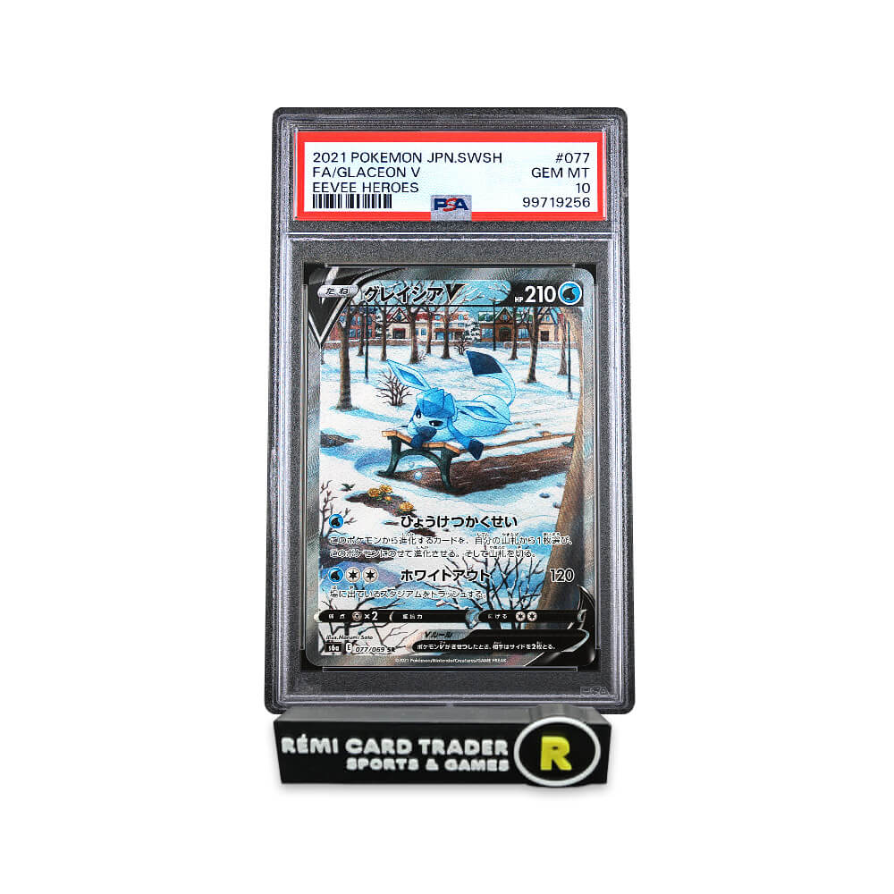 POKÉMON 2021 GLACEON V (JAPANESE EEVEE HEROES) #077 PSA GEM MT 10