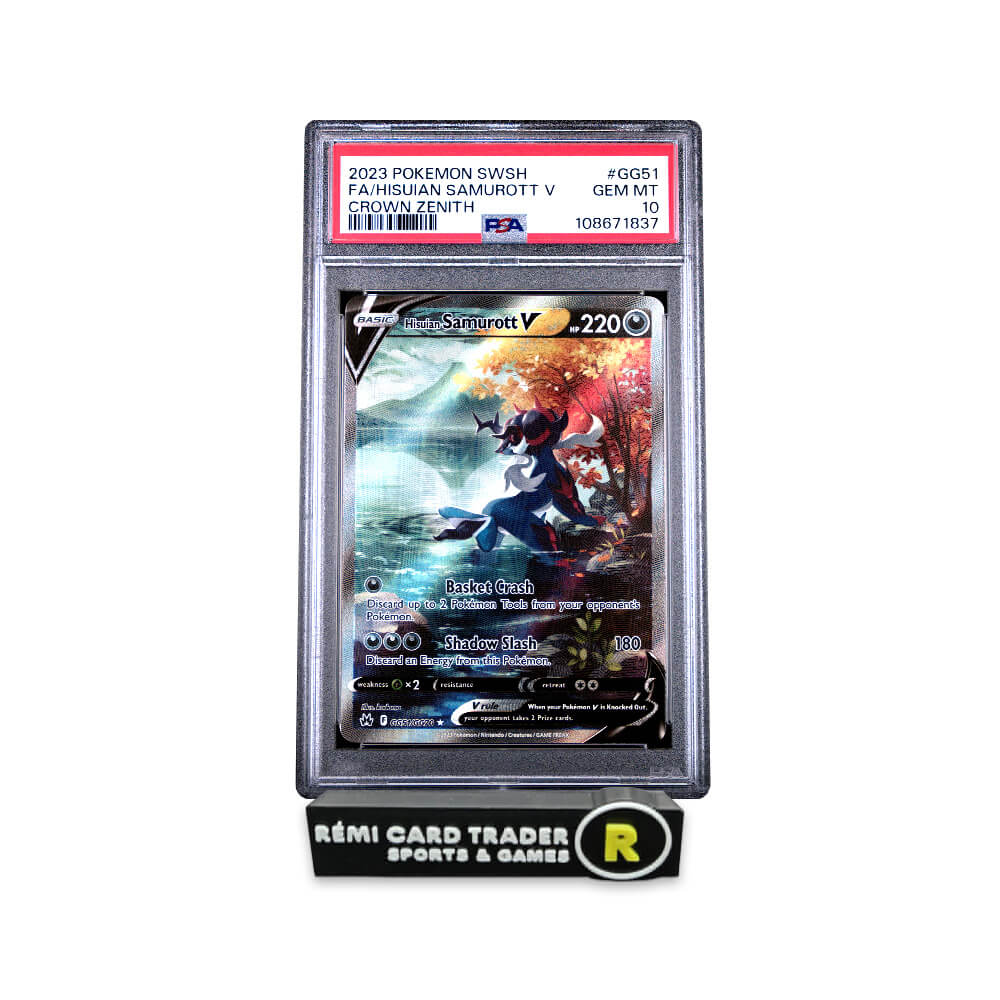 POKÉMON 2023 HISUIAN SAMUROTT V (CROWN ZENITH) #GG51 PSA GEM MT 10