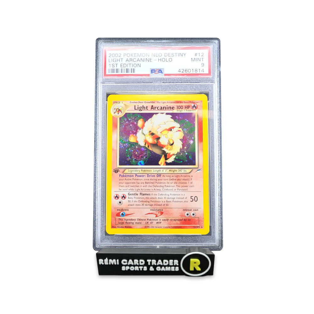 POKÉMON 2002 LIGHT ARCANINE (NEO DESTINY 1ST EDITION) #12 PSA MINT 9