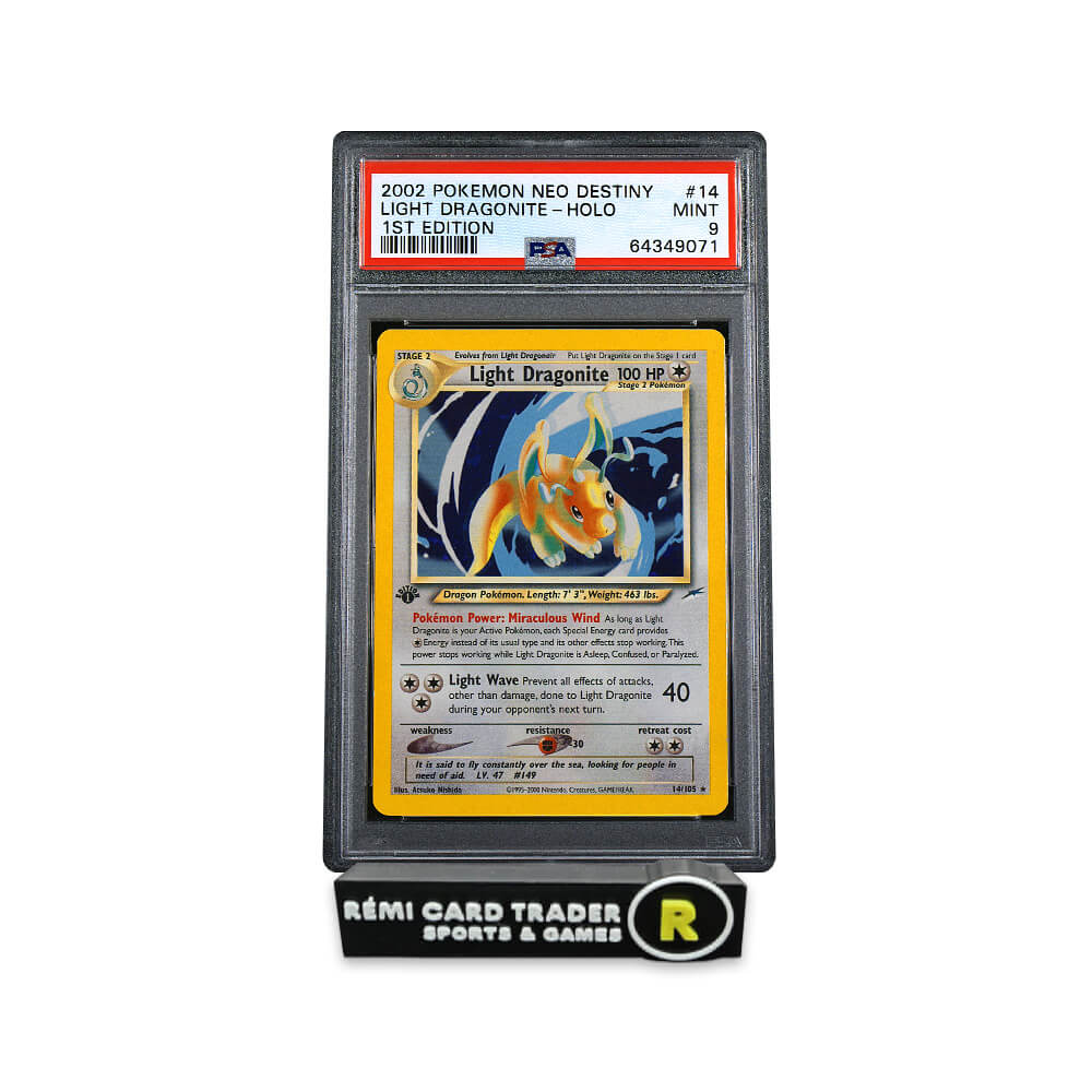 POKÉMON 2002 LIGHT DRAGONITE (NEO DESTINY 1ST EDITION) #14 PSA MINT 9