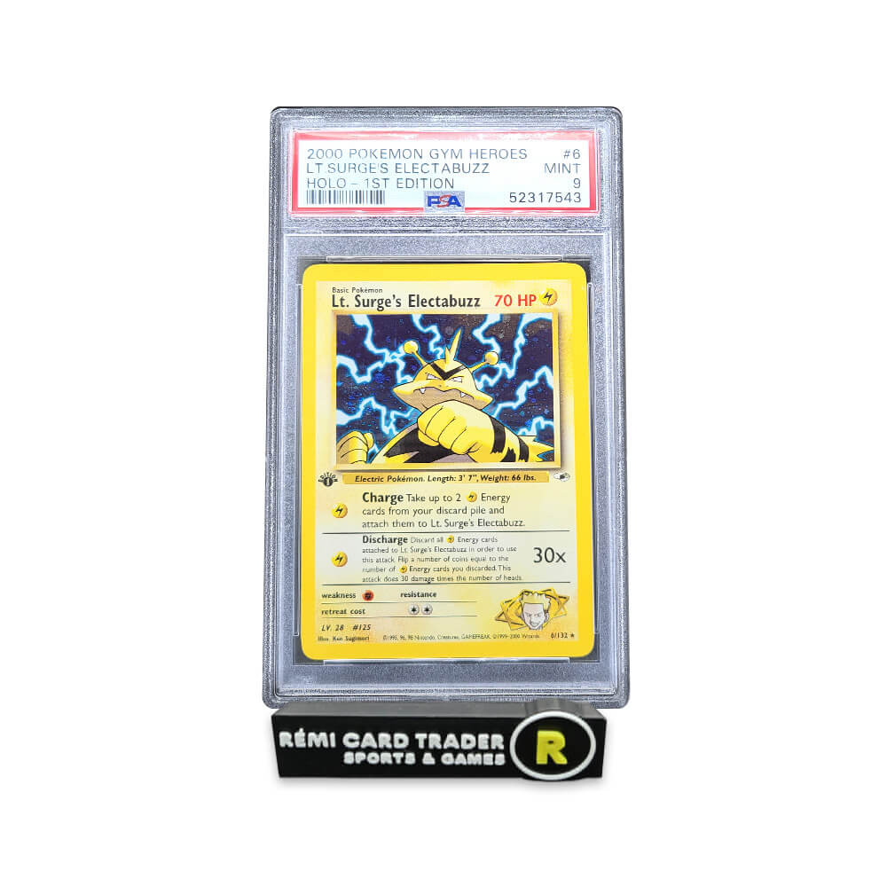 POKÉMON 2000 LT. SURGE'S ELECTABUZZ (GYM HEROES 1ST EDITION) #6 PSA MINT 9