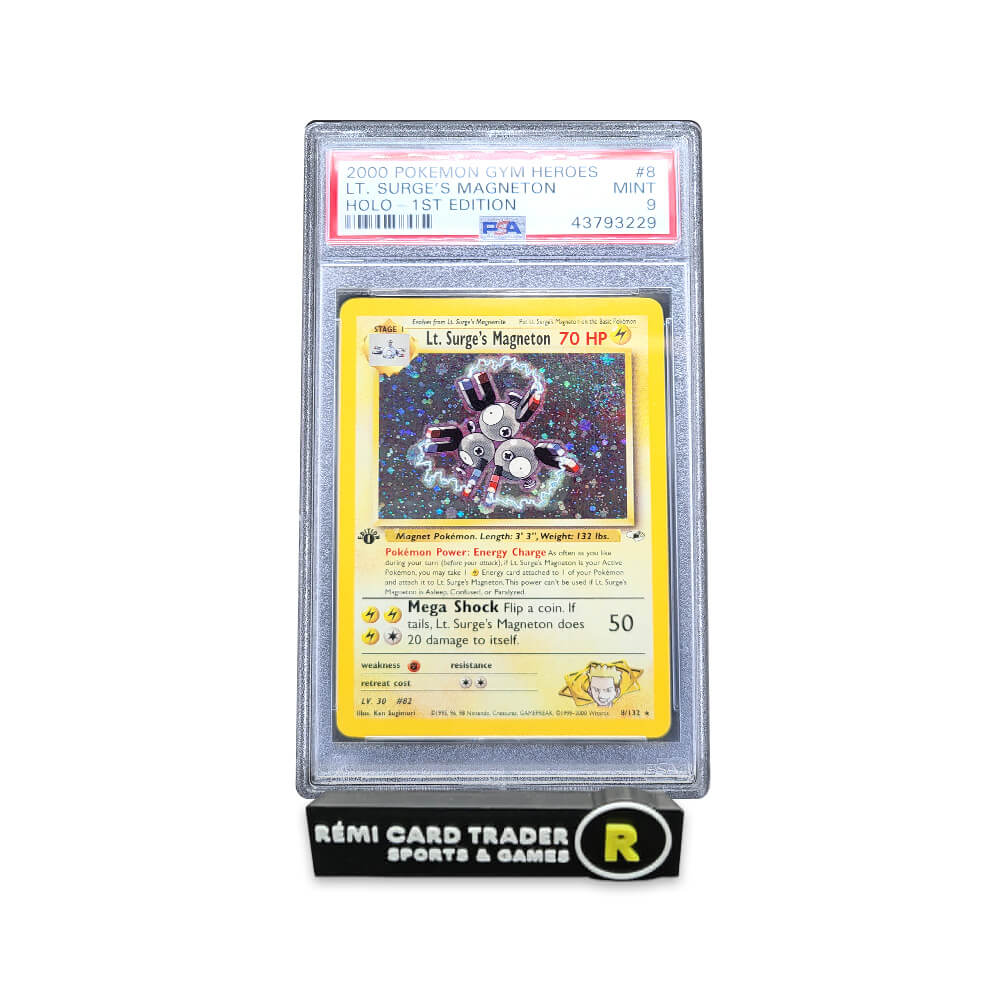 POKÉMON 2000 LT. SURGE'S MAGNETON (GYM HEROES 1ST EDITION) #8 PSA MINT 9