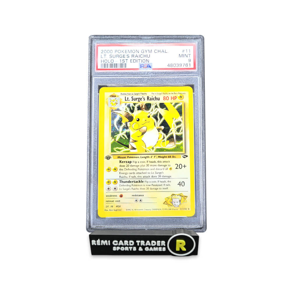 POKÉMON 2000 LT. SURGE'S RAICHU (GYM CHALLENGE 1ST EDITION) #11 PSA MINT 9