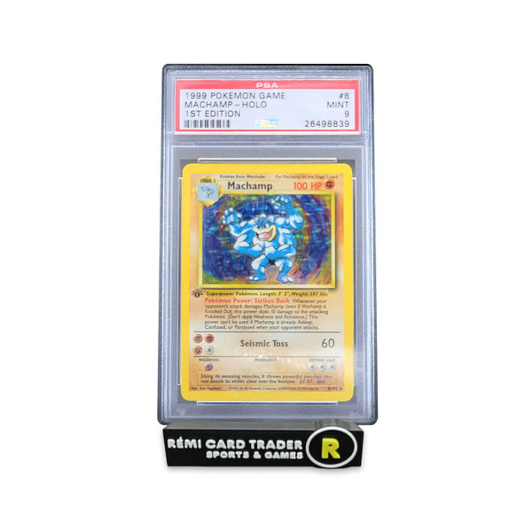 how much is a first edition machamp pokemon card worth POKÉMON 1999 (POKEMON GAME) #8 PSA MINT 9 Strikes Back Whenever your Variant:50 GX French Card Fairy Charm P 175 Gifts_Under $50