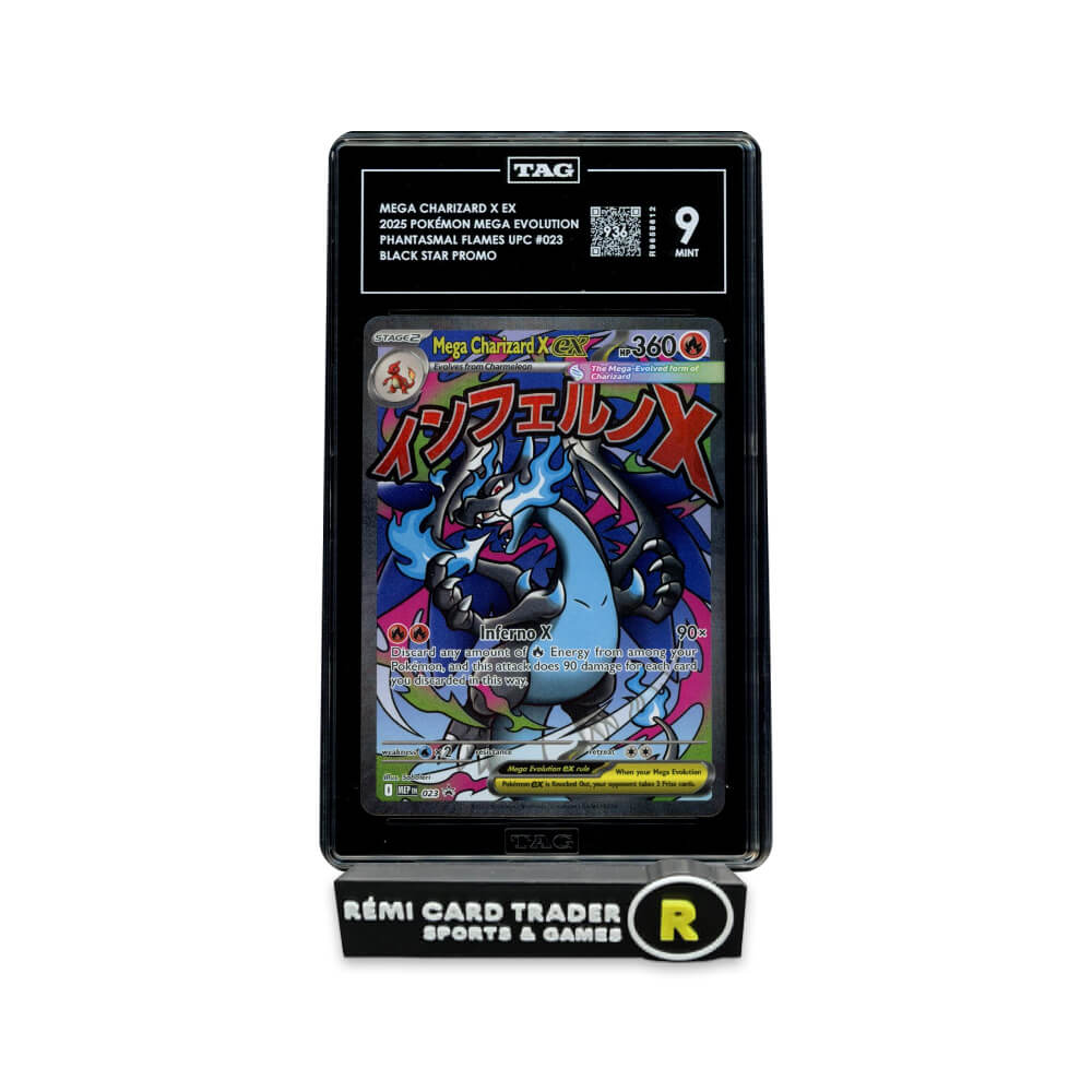 POKÉMON 2025 MEGA CHARIZARD X EX (PHANTASMAL FLAMES ULTRA-PREMIUM COLLECTION) #023 TAG MINT 9