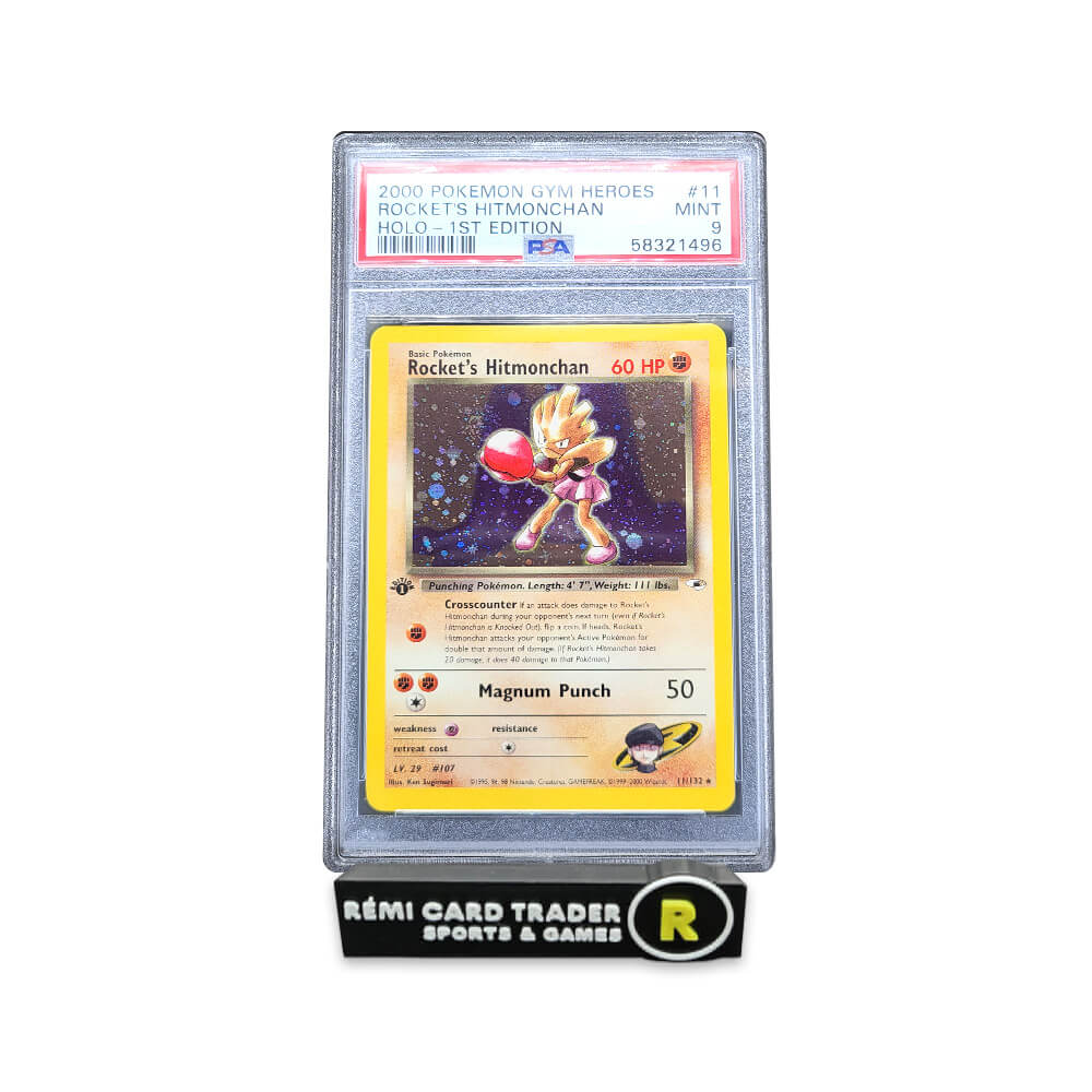 POKÉMON 2000 ROCKET'S HITMONCHAN (GYM HEROES 1ST EDITION) #11 PSA MINT 9